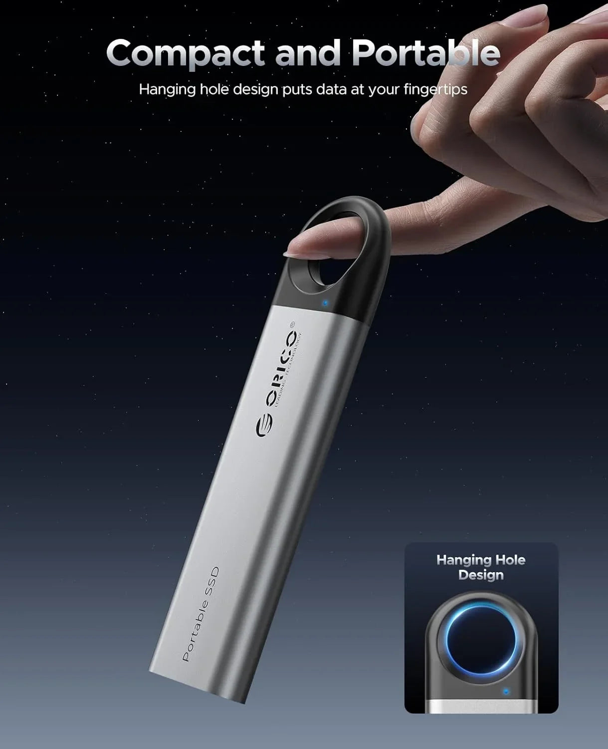 1TB Mini Portable External SSD 1050MB/s