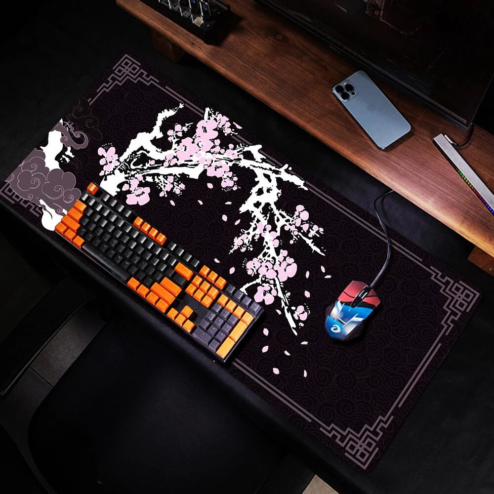 Flower Pattern Extended Desk Mat