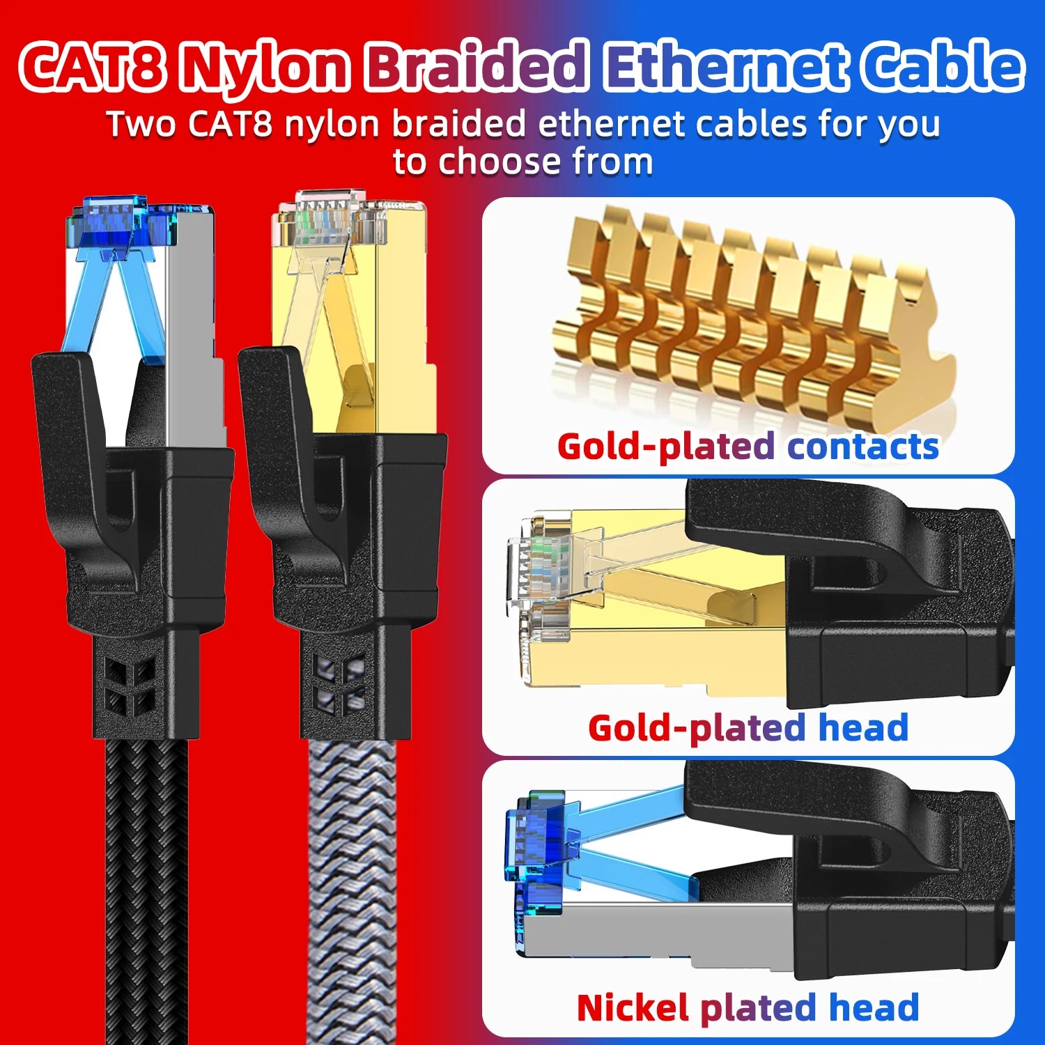 40Gbps Flat Cat8 Internet Cable
