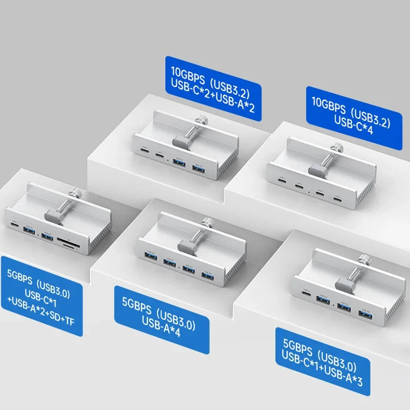 10Gbps USB 3.2 Clamp Hub Dock