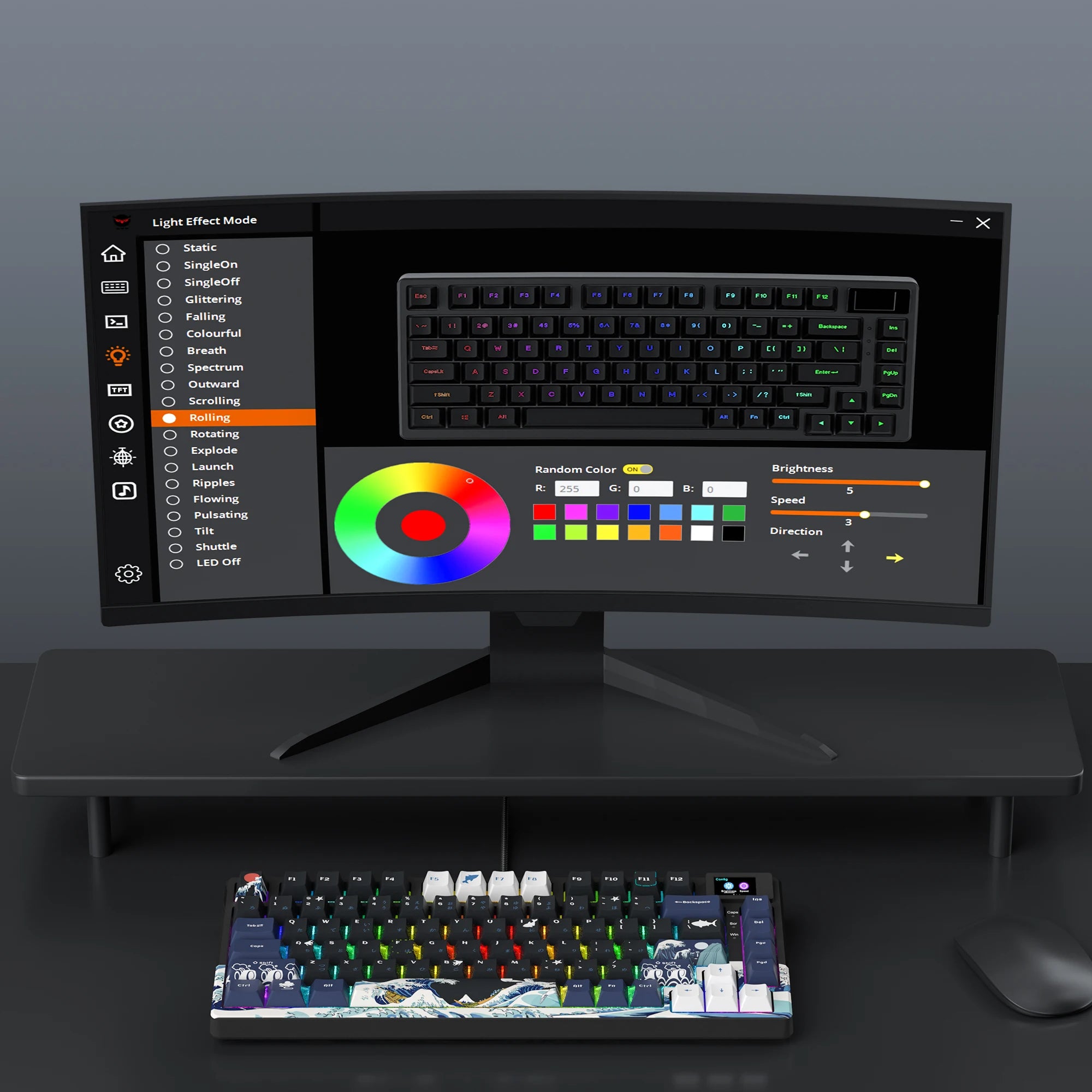 RGB Hot-Swappable Keyboard with OLED