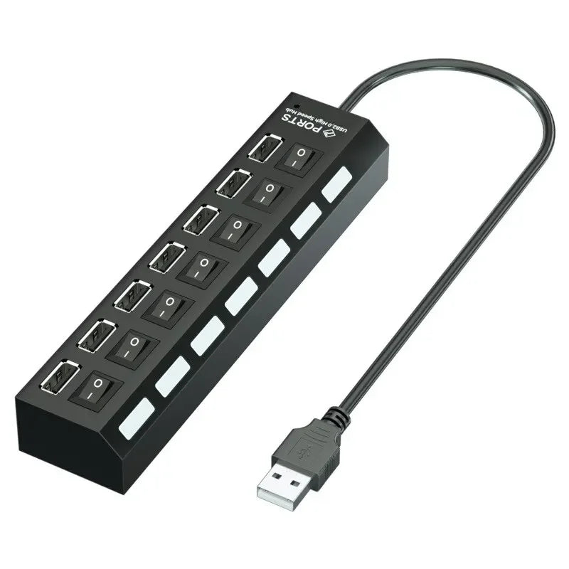 7-Port Multi USB Splitter with Power