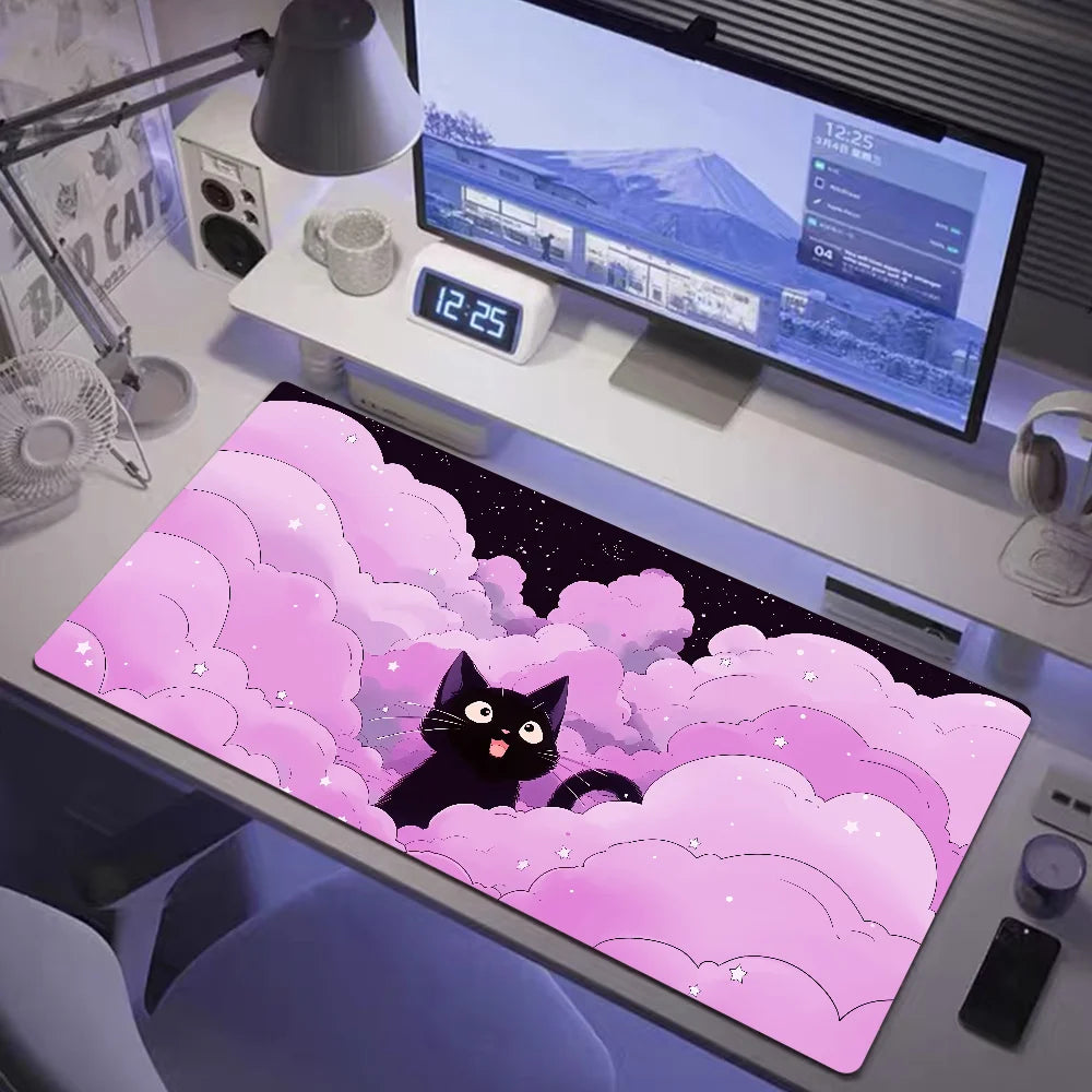 Kawaii Black Cat XXL Mousepad