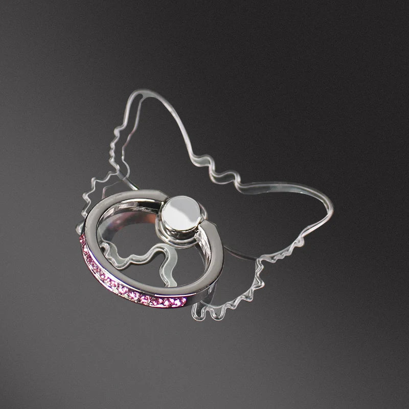 Transparent Butterfly Phone Ring Stand
