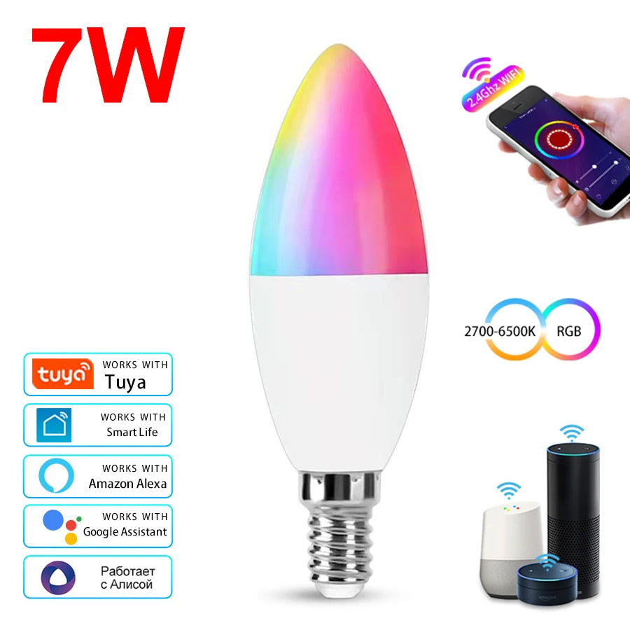 Wi-Fi Smart E14 Candle Bulb
