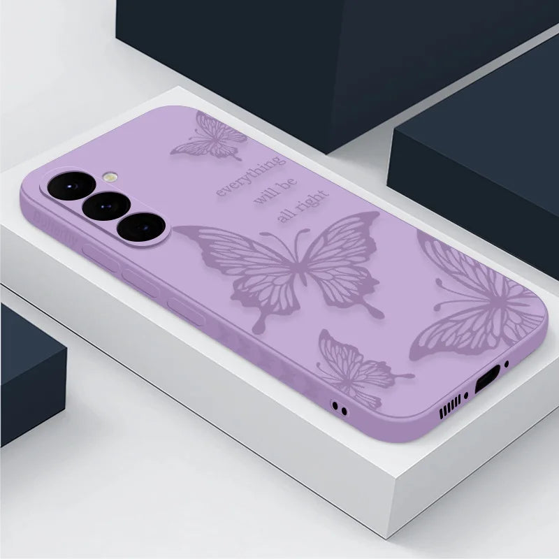 Butterfly Pattern Hand Lanyard Case Galaxy S25