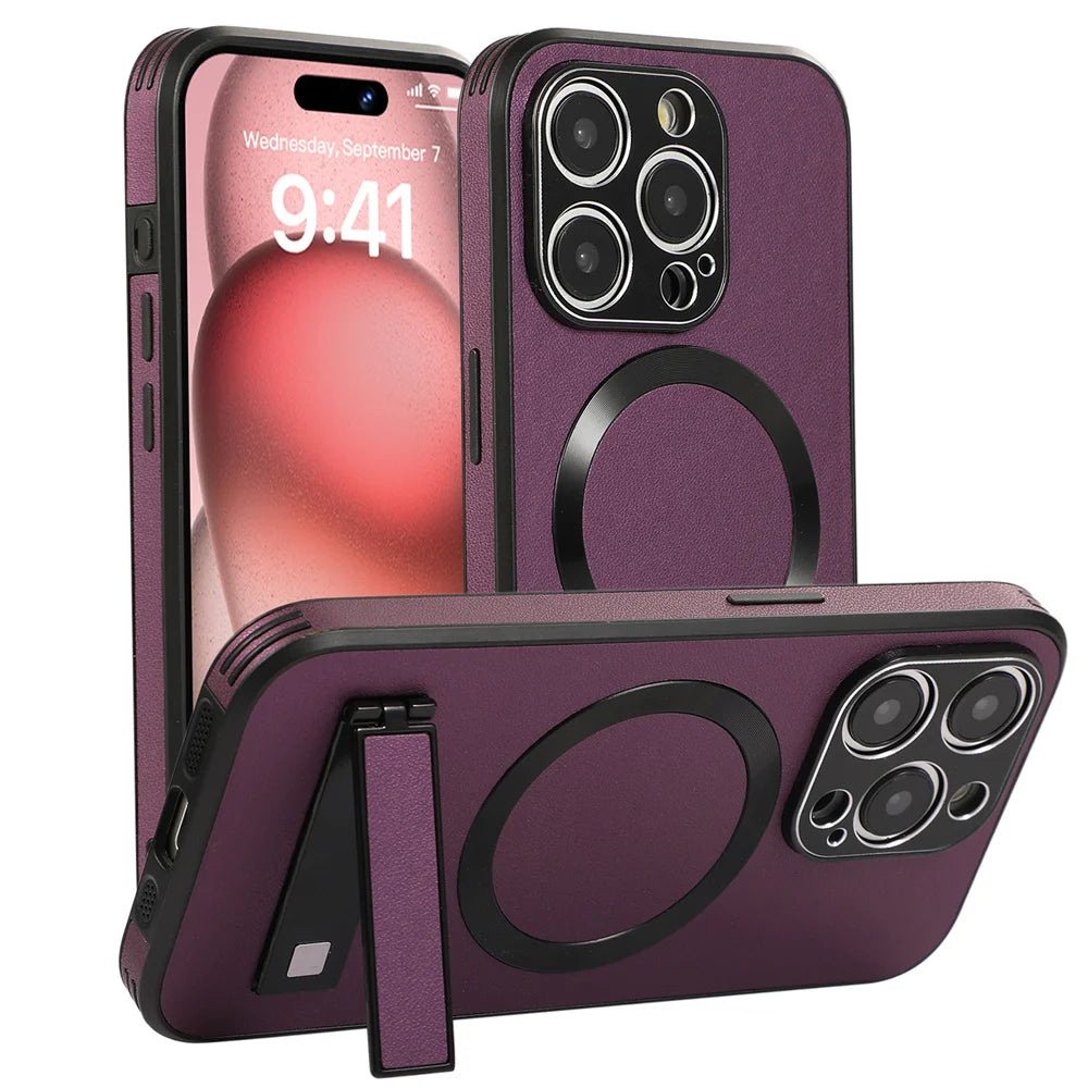Luxury Magnetic Leather Stand Phone Case